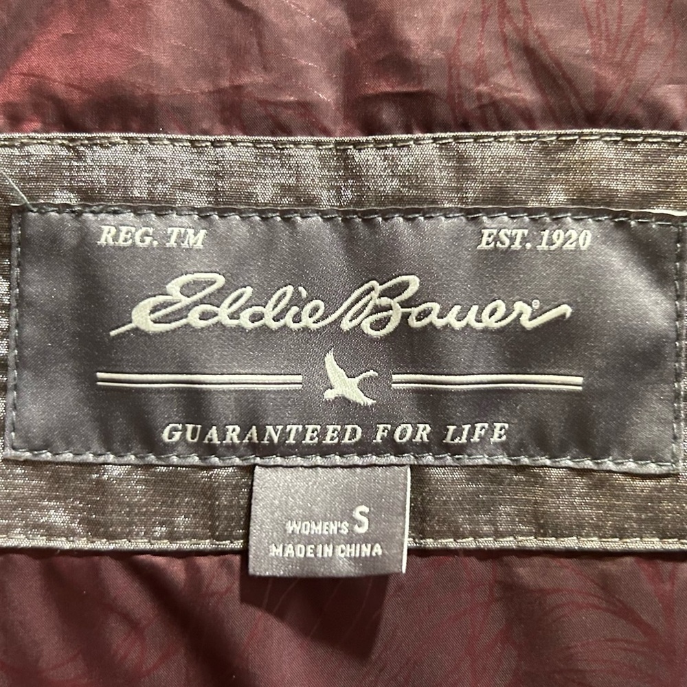Eddie Bauer Brownish/Gray Puffer Jacket with Faux Fur Hood - Picture 9 of 12
